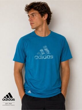 adidas Men’s Teal Blue Athletic Logo Tee *SALE*